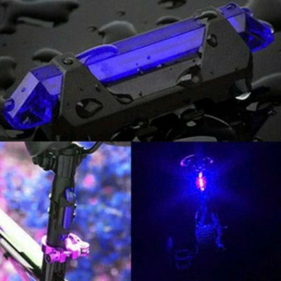 Đèn 5 LED Cảnh báo sau Xe Đạp giúp đạp xe an toàn ban đêm 4 chế độ sáng (Đèn Xanh) 