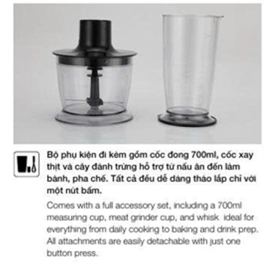 Máy xay cầm tay Hafele HS-HB800X 535.44.166 |  Công suất 800W | Thân máy bằng nhựa và thép không gỉ | Đa dạng tốc độ xay | Hàng chính hãng