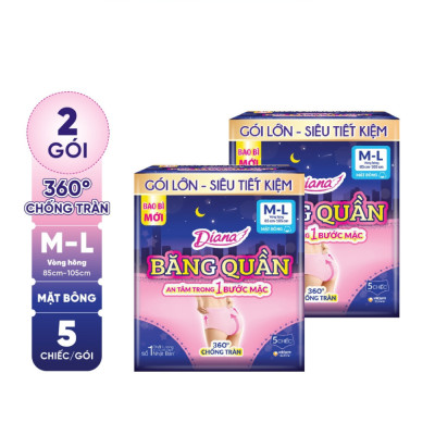 Bộ 2 Băng đêm dạng quần Diana size M-L 5 chiếc/gói