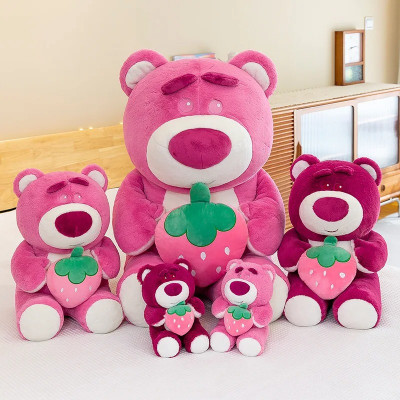Thú nhồi bông Lotso ôm dâu mẫu mới - Size 22cm - Quà tặng gấu dâu mini thiết kế dễ thương - Gối ôm mềm mịn cho bé