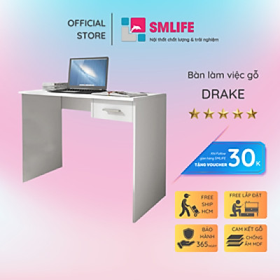 Bàn liền giá sách bằng gỗ công nghiệp SMLIFE Drake