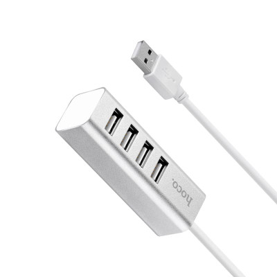 HUB USB 4 cổng Hoco truyền dữ liệu ổn định mở rộng cổng kết nối cho PC/Laptop HB1 - Hàng chính hãng