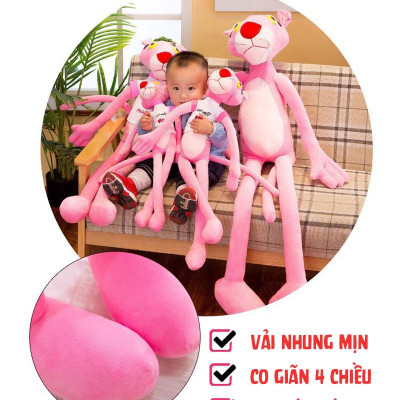 Gấu Bông Báo Hồng Pink Panther Dễ Thương (55cm--->1m5) Hàng Xịn Cao Cấp, An Toàn Cho Người Sử Dụng