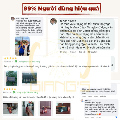 SET QUÀ TẶNG Cao Xoa Bóp Thảo Dược GIANG