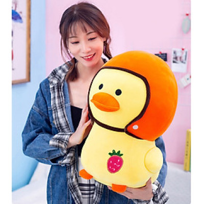 Gấu Bông Vịt Đội Nón Bảo Hiểm Dễ Thương Siêu Cưng (25cm--->40cm) Vải Miniso Mềm Mịn Êm Ái Hàng Cao Cấp, An Toàn Cho Trẻ Nhỏ