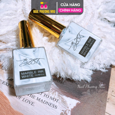 Chai Cồn Loang B281 Trắng Đen 15ml, Sơn Cồn Loang Thủy Tinh Cao Cấp, Tạo Hiệu Ứng Vân Đá Đẹp Mắt, Làm Nail Chuyên Nghiệp