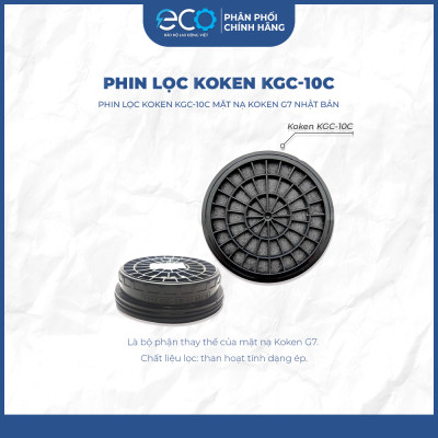 Phin lọc than hoạt tính Koken mã KGC-10C chuyên dùng cho mặt nạ phòng độc Koken G7 phun pu, phun xịt trừ sâu