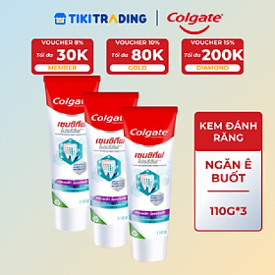 Bộ 3 Kem đánh răng Colgate Sensitive ngăn ê buốt và bảo vệ toàn diện 110g/tuýp