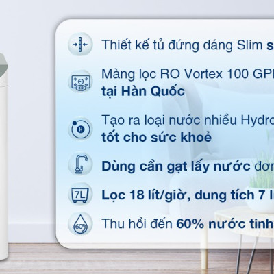 Máy Lọc Nước RO Hydrogen Slim Duo 2 Kangaroo KG100HD2 8 lõi - Hàng Chính Hãng
