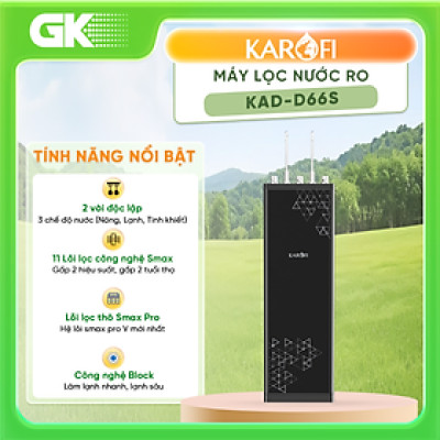 Máy lọc nước Karofi KAD-D66S (RO) nóng lạnh 11 lõi lọc 2 vòi - Hàng chính hãng (chỉ giao HCM)