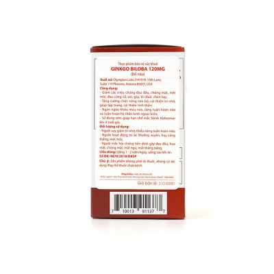 Viên uống bổ não Olympian Labs Ginkgo Biloba 120 mg Mỹ 30 viên giúp tăng tuần hoàn não