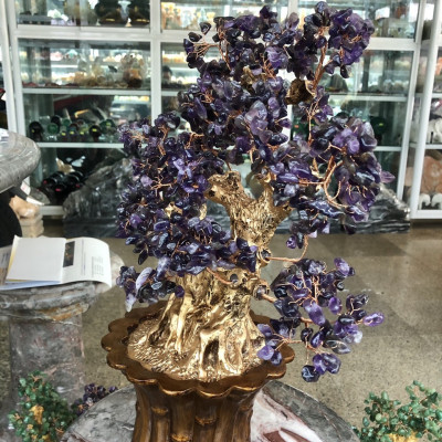 Cây Tài Lộc phong thủy đá thạch anh tím - Cao 45 cm