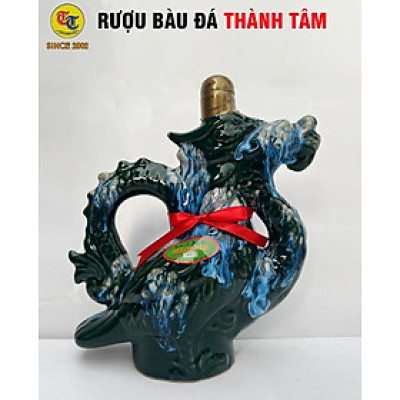 Đặc Sản Bình Định - Rượu Bàu Đá Thành Tâm Thuyền Chim Đậu Xanh (Màu xanh rêu) 700ml - OCOP 3 Sao