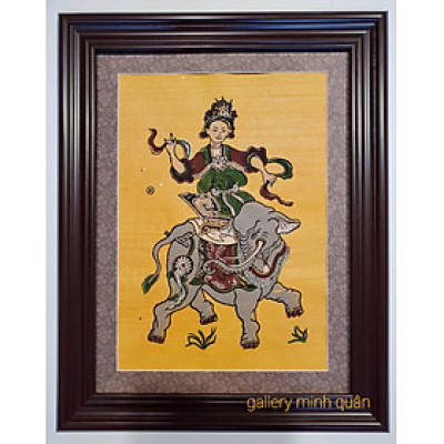 Tranh dân gian đông hồ Bà Triệu cưỡi voi 