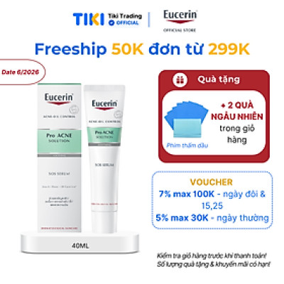 Tinh Chất Eucerin Dưỡng Cho Da Mụn Pro Acne Solution SOS Serum 40ml