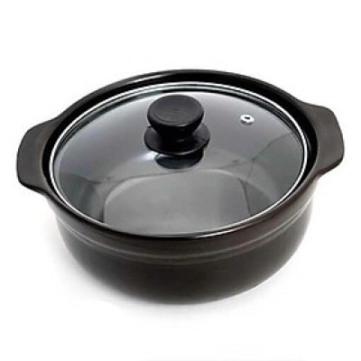 Nồi đất sứ tráng men chống dính đáy nông có nắp thích hợp kho thịt cá, mì cay, cơm niêu