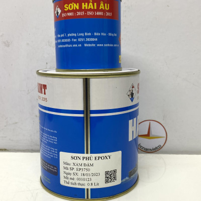 Sơn epoxy Hải Âu màu xám đậm EP750 1L/Bộ