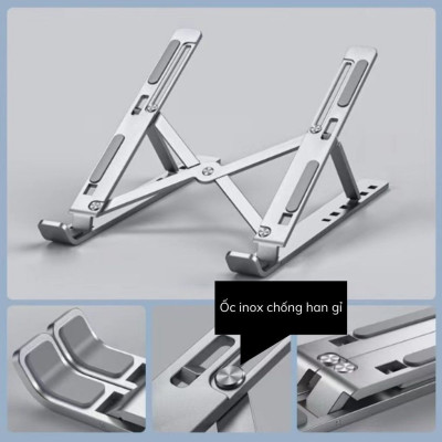 Giá Đỡ Tản Nhiệt Laptop/ Máy tính bảng/ Ipad để bàn chất liệu hợp kim nhôm loại cao cấp nhất (Giao màu ngẫu nhiên) Hút Gió Tương Thích Với Mọi Loại Laptop Đế Nhôm Gập Dành Cho Macbook Gấp Gọn Tiện Dụng - Hàng Nhập Khẩu
