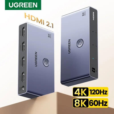 Ugreen UG15604CM624TK 8K60Hz v2.1 hdmi 3 vào 1 ra có kèm remote hỗ trợ độ phân giải cao 4K120Hz có cáp nguồn USB-A to C dài 1.5M Bộ gộp HDMI - HÀNG CHÍNH HÃNG