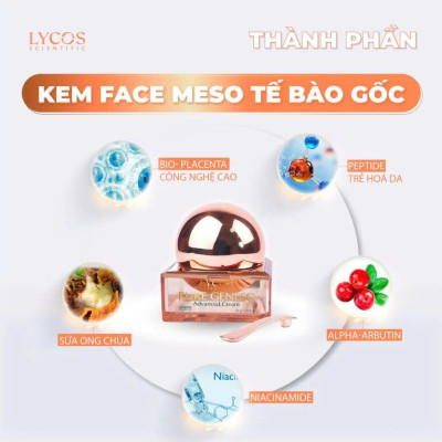 [MUA 1 ĐƯỢC 2] Kem Face Meso Tế Bào Gốc Pure Geneso Advanced Cream Lycos 20g: Sáng mịn, bật tone, giúp da căng mướt mịn màng ngay sau khi sử dụng