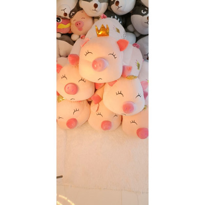 Thú nhồi bông heo đội vương miện princess khủng lồ - Size từ 75cm đến 1m1 - Quà tặng gấu bông heo nữ hoàng êm mịn.