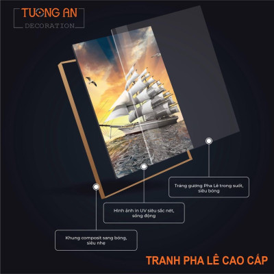 Tranh treo tường decor trang trí nhà cửa - Bộ 3 bức tráng gương trang trí phòng khách 
