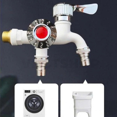 Vòi Nước Đôi Chia 2 Đầu – Van Cổng Xả Riêng Biệt, Chống Gỉ Sét, Bền Bỉ