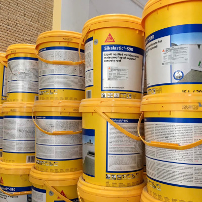 Sơn chống thấm vách tường ngoài trời, chống thấm máng xối lộ thiên - Sika RainTite White (thùng 20kg)