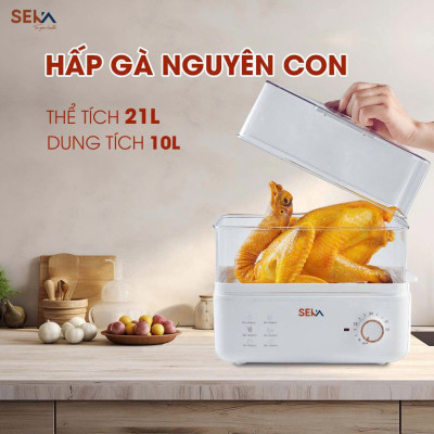 Nồi Hấp Điện 2 Tầng Đa Năng 6in1 Seka SK6610 (SK2088) Model 2024 - Nồi Hấp Hẹn Giờ - Dung Tích 10L - Hàng Chính Hãng
