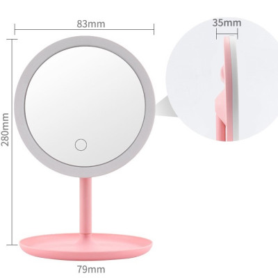 Gương Trang Điểm Cảm Ứng Để Bàn Có Đèn Led - Chính Hãng
