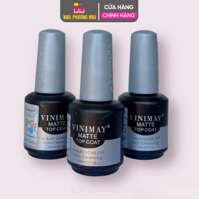 Sơn Gel Top Lỳ Vinimay Cao Cấp Chai 15ml Làm Nail, Tạo Hiệu Ứng Matte Top Lì Sang Trọng, Bền Màu Chuyên Dụng Cho Làm Móng