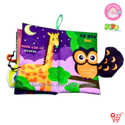 Đồ Chơi Giáo Dục Sớm Sách Vải Tương Tác Song Ngữ - Đoán Đuôi Con Vật - Pipo Vietnam