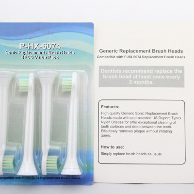 Cho máy Philips Sonicare, Bộ 4 đầu bàn chải đánh răng điện HX-6074, dòng máy HX3, HX6, HX7, HX8, HX9, R, FlexCare +, FlexCare, HealthyWhite, HydroClean, EasyClean, DiamondClean-Cho răng nhạy cảm, mát xa nướu lợi