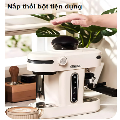 Máy Pha Cà Phê 3-trong-1 HiBREW H14 Espresso-Cappuccino-Latte Kết Hợp Máy Xay Cafe 15 Chế Độ, 1270W - Hàng Nhập Khẩu, Bảo Hành 12 Tháng