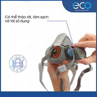 Mặt nạ phòng độc 3M 6100/6200 chính hãng | chống hơi độc, phun sơn, xịt thuốc (Chưa Kèm Phin)