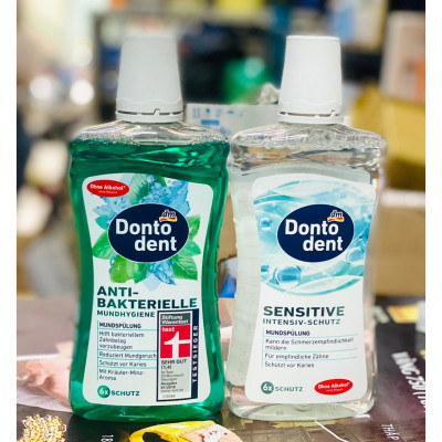 Nước súc miệng Dontodent Đức bảo vệ răng miệng, diệt khuẩn, hơi thở thơm mát 500ml