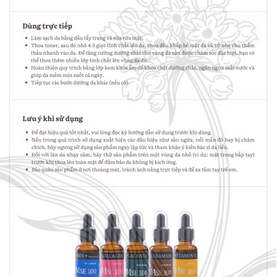 Bộ quà tặng MSE100 tinh chất nhau thai tái sinh Placenta 30ml + MSE100 tinh chất mờ nám sáng da Vitamin C 30ml - Mōly Beauty