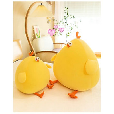 Thú nhồi bông gà tròn vo êm mịn - Size từ 45cm đến 60cm- Quà tặng gấu bông gà mặt thộn dễ thương - Gối ôm mềm mịn cho bé.