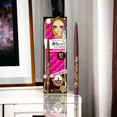 Bút Chì Sáp Kẻ Lông Mày Không Lem Trôi Lõi Siêu Mịn Màu Nâu Đen Kissme Heroine Make Quick Eyeliner