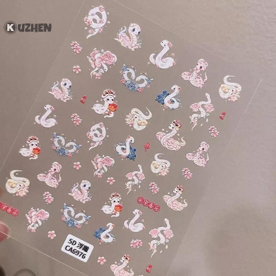 Sticker 5D Dán Móng Tết 2025 Hình Rắn, Hình Dán Móng Đèn Lồng, Tia Sáng p.hoa, Quả Đào Dễ Thương Diy