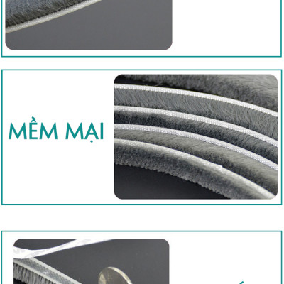 Ron Sợi Chân Cửa Khung Cửa 5*9mm - 9*9mm - 15*9mm - 23*9mm Ngăn Bụi Côn Trùng Chống Ồn Legaxi