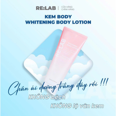 Kem body RE:LAB Whitening Body Lotion 200ml , Nâng tone dưỡng trắng da, làm đều màu da