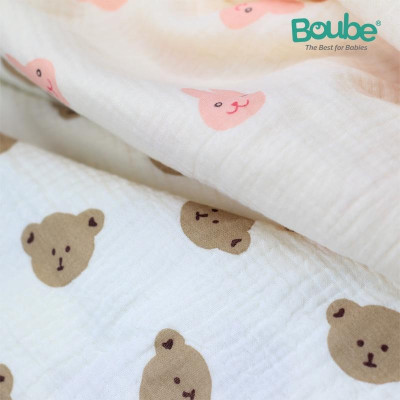 Set 5 khăn xô, khăn sữa cho trẻ sơ sinh và trẻ nhỏ Boube - Chất liệu cotton tự nhiên,mềm mịn, hút ẩm tốt, an toàn cho bé