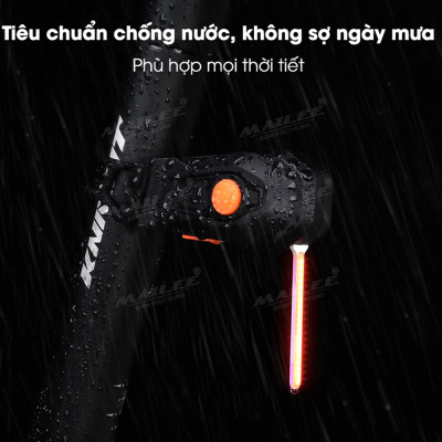 Đèn đuôi xe đạp đường phố với led chảy giọt nước YQ-208 , chống nước, Led COB độ sáng cao, dung lượng pin 500 mAH sạc Type-C sử dụng lên đến 18h tùy chế độ - Mai Lee