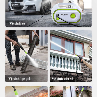 Máy Rửa Xe Áp Lực Cao ABG Lutian Totoro-T4 Công Suất 1400w 100bar, Máy Phun Xịt Rửa Xe Cao Áp, Chuyên Dụng Cho Cửa Hàng Rửa Xe, Nhà, Xưởng Công Nghiệp - Hàng Chính Hãng