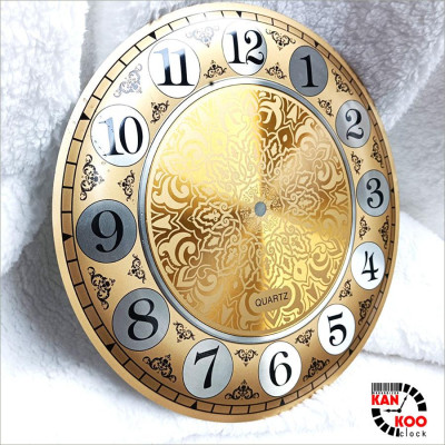 Mặt số nhôm dập nổi đường kính 28cm kiểu số học trò lắp đồng hồ treo tường gỗ, đồng hồ decor