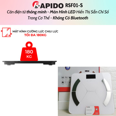 Cân sức khỏe và phân tích các chỉ số cơ thể Rapido RSF02-S (Trắng) Không bluetooth - Hàng chính hãng
