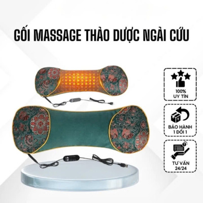 Gối Ngải Cứu Điện Làm Nóng Giảm Đau Mỏi Vai Gáy Nhanh Chóng – Thư Giãn Vai Gáy, Hương Thơm Tự Nhiên