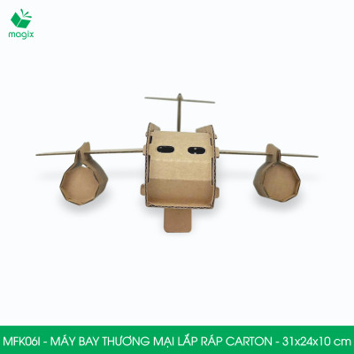 MFK06I - Máy bay thương mại carton - 31x24x10cm - Đồ chơi lắp ráp mô hình từ bìa carton cứng cao cấp
