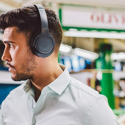 Audio Technica ATH-SR30BT - Tai Nghe "Hi-Res", Bluetooth 5.0, Tích Hợp Micro, Điều Chỉnh Âm Lượng, Thời Gian Sử Dụng 70 Giờ - Hàng Chính Hãng